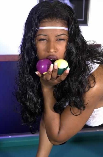 16P Black girl with large natural breasts