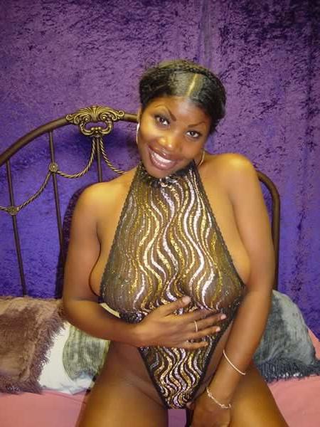 16P Black girl with large natural breasts