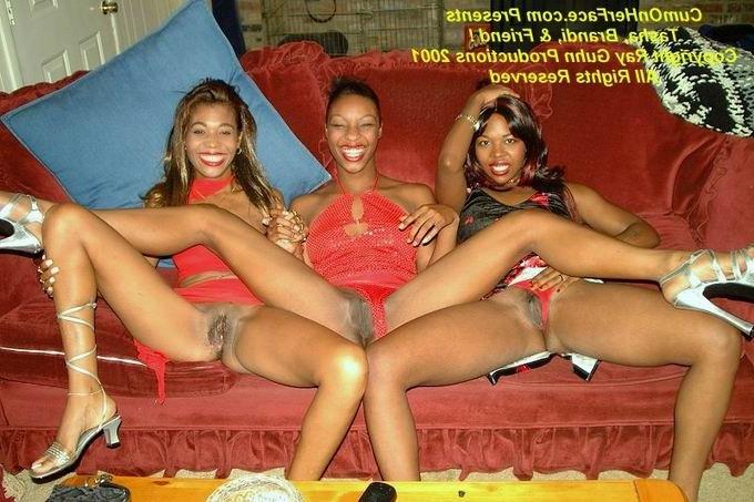 16P Black girl group messy facial