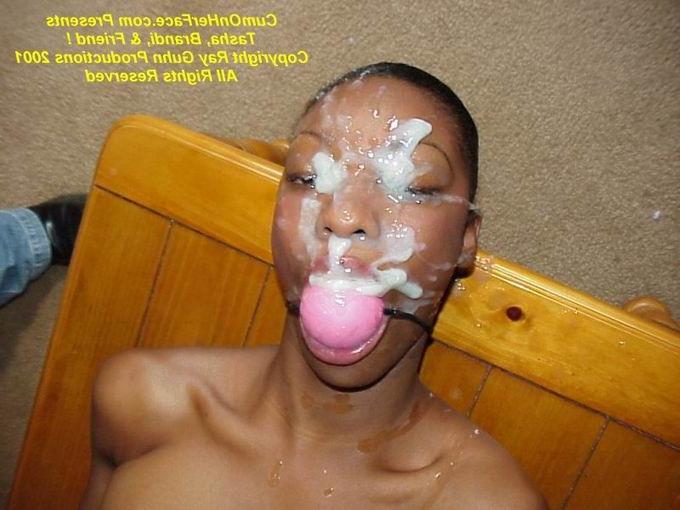 16P Black girl group messy facial