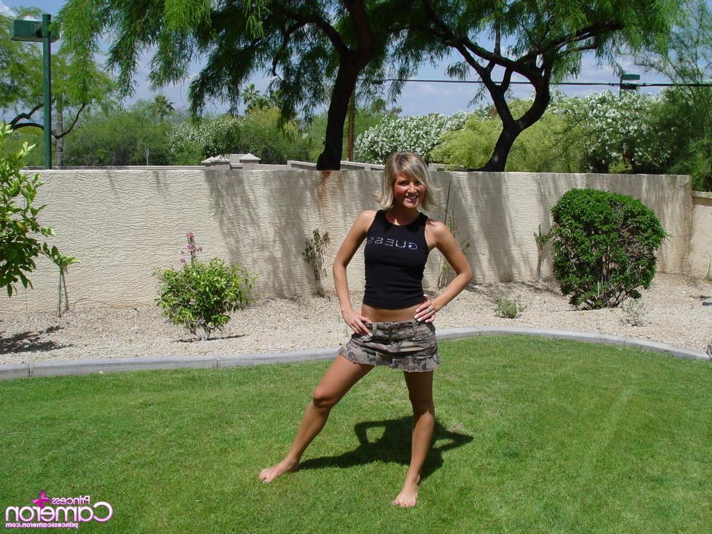 16P Panty clad teen outdoors