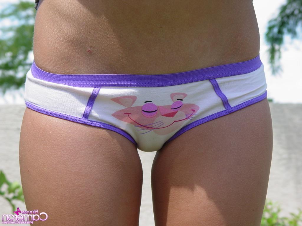 16P Panty clad teen outdoors