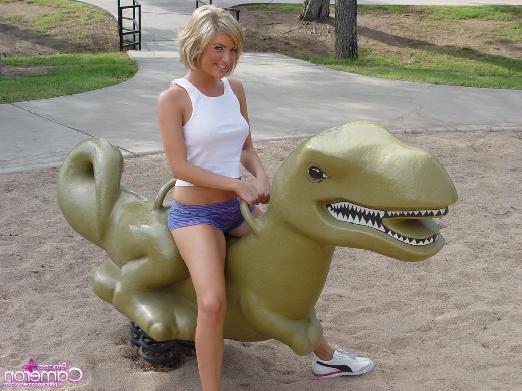 16P Girl at playground gets wet tits