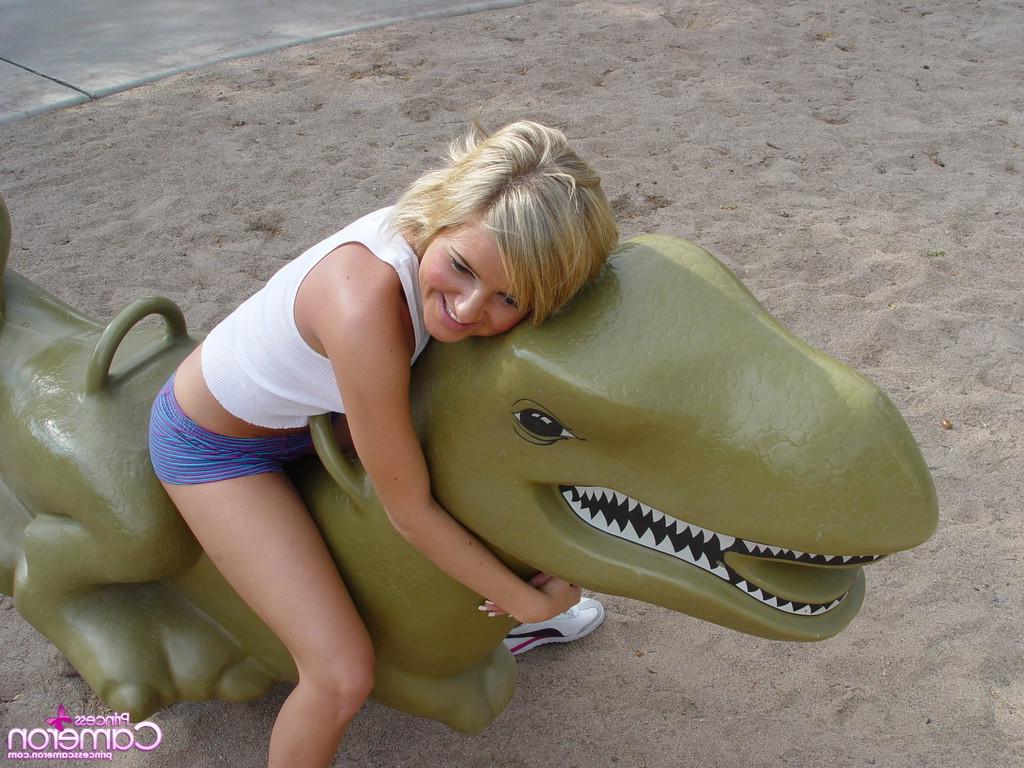 16P Girl at playground gets wet tits