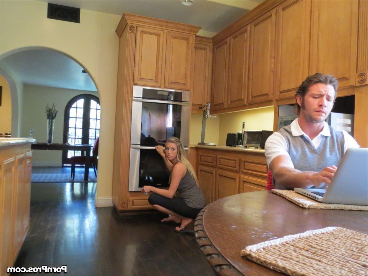 18P Samantha Saint gets screwed in the kitchen in red lingerie