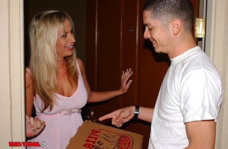 15P Blonde sucking cock and fucking with delivery boy in fetish