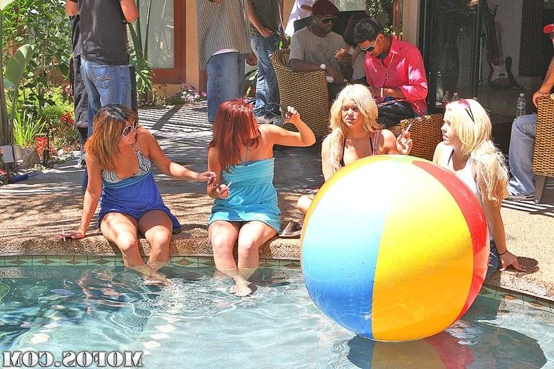 15P Blonde and redhead fucked at a college pool party