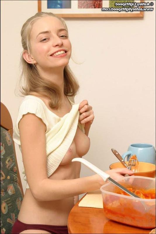 15P Ashley Lightspeed gets flirty at the kitchen table