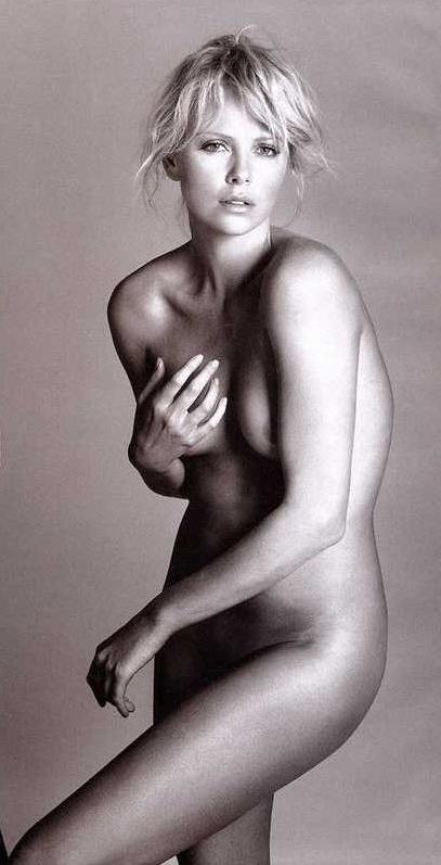 15P Classy celeb Charlize Theron in panties &amp;amp; topless