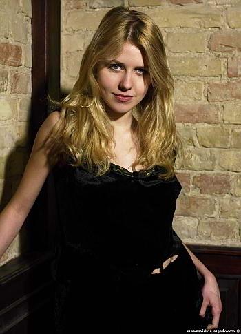 25P Blonde posing in black lace teddy