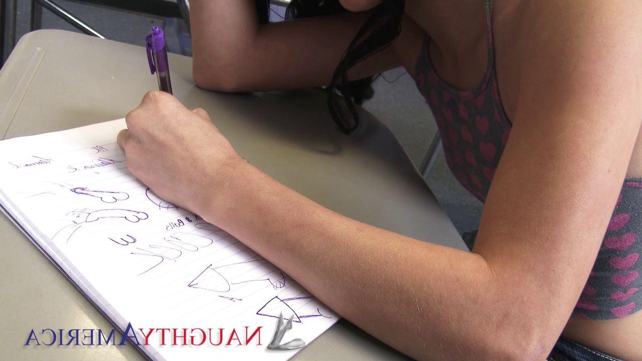 15P Sexy bookworm Alaina Kristair loves her teachers dick inside her