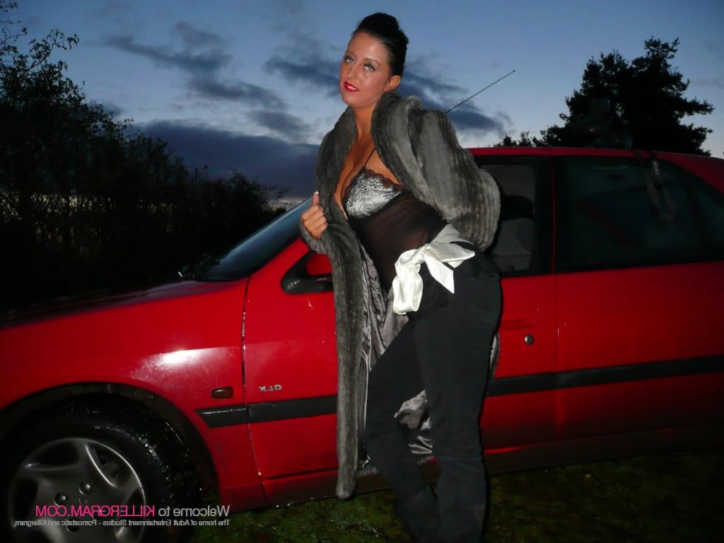 16P Kaycee Rider with a Perfect Set of Tits on Her Kness Sucking a Gang of Cocks in 