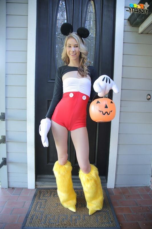 16P Teen dressed as Mickey Mouse gets slammed hard