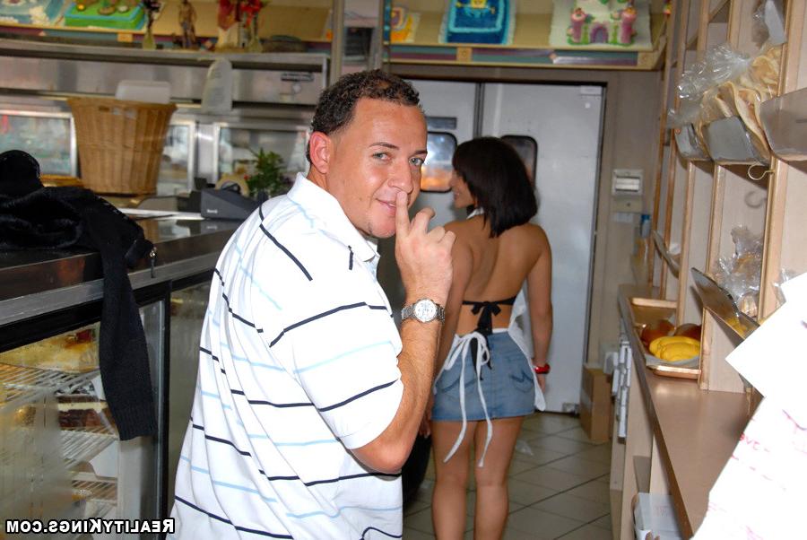 12P Hot big ass perky titty latina gets fucked in the restaurant kitchen in these ho