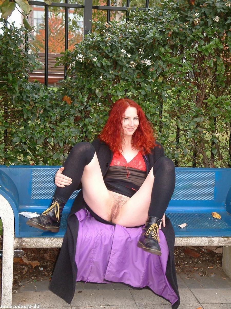 16P Redhead english milf in public masturbation