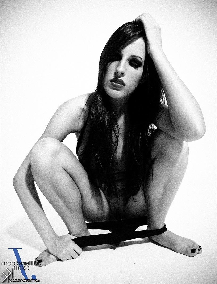 16P Kortney Kane strips off bikini in black and white artistic