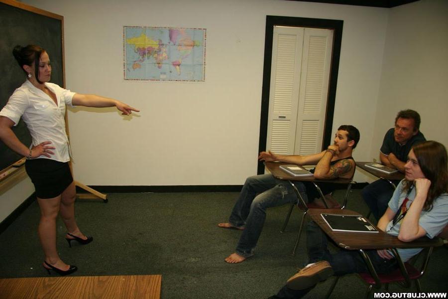 12P Slutty teacher Cheyenne Jewel embarassing guy in front of everyone by wanking hi