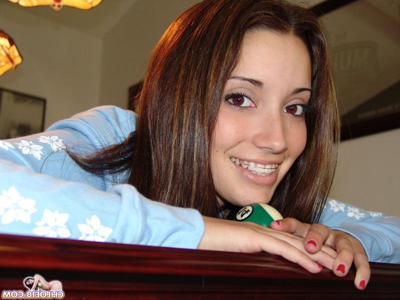 15P Pretty and skinny teen shows her small tits