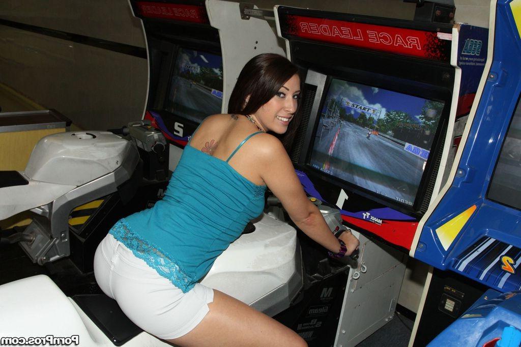 16P Teen Abby Lane can handle big joysticks with ease