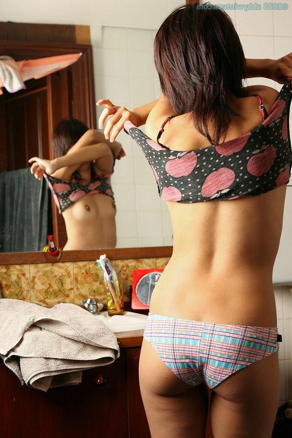 16P Furry Brunette Hottie Strips Down And Takes A Shower