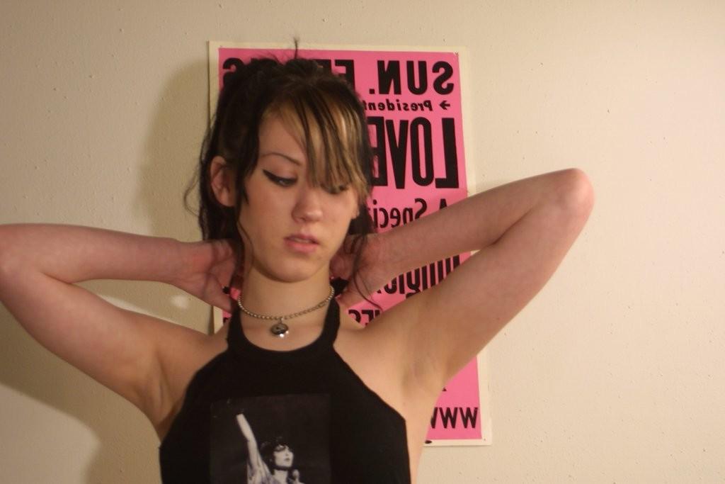 15P Petite gothic teen babe