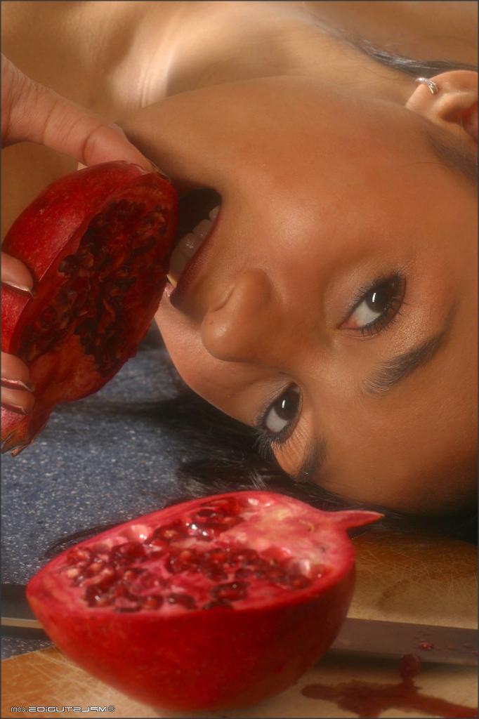 16P Brunette teen model with sweet ass posing nude in kitchen