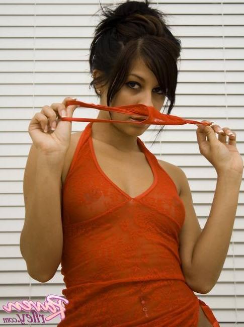 15P Raven Riley in seductively sexy red lace