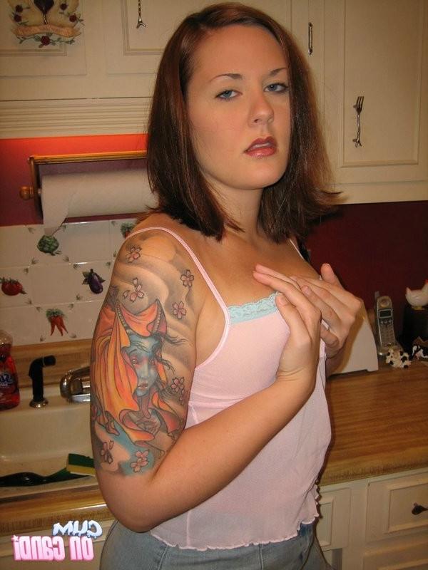 15P Naked Candi In The Kitchen