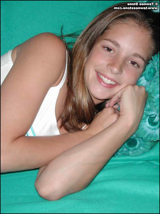 16P Brunette teen tawnee stone strips on the couch