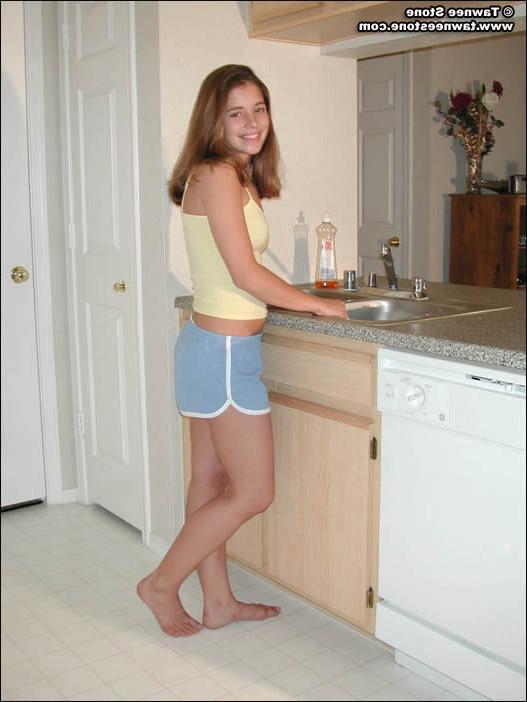 20P Naughty brunette teen tawnee stone in the kitchen