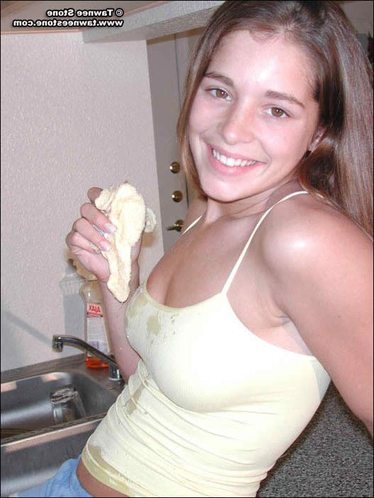 20P Naughty brunette teen tawnee stone in the kitchen