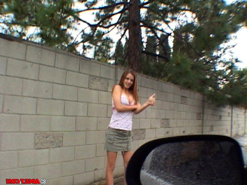 16P Busty teen brunette babe sucking on a big dick