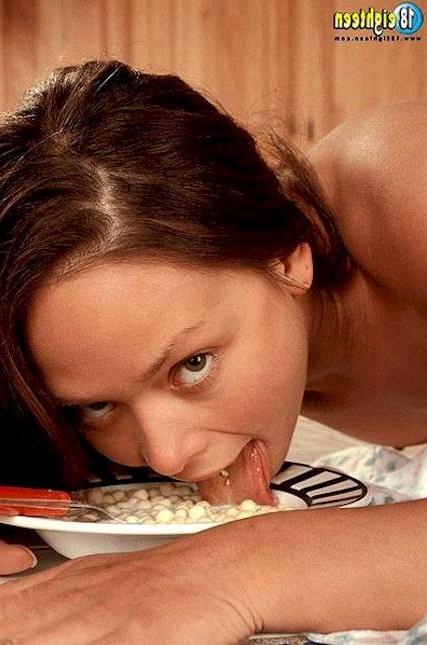 16P Brunette cutie in the kitchen