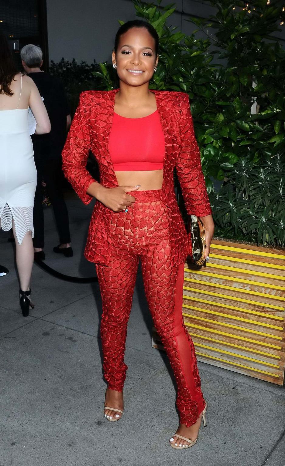 16P Christina Milian see through to nipple pokies