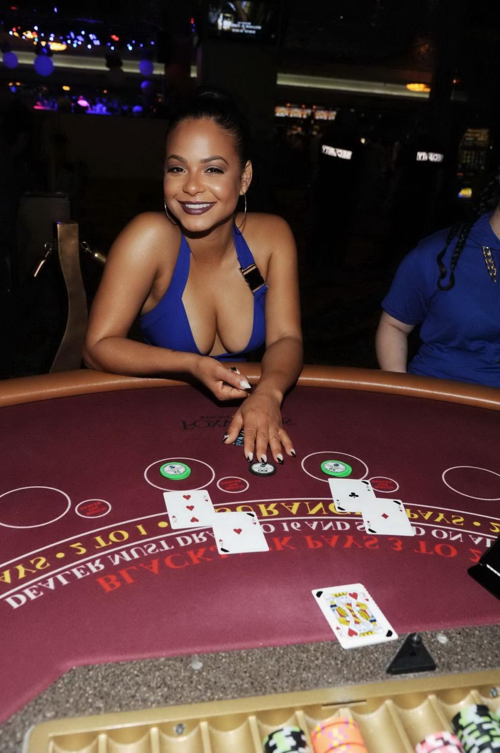 16P Christina Milian showing hard pokies and huge cleavage