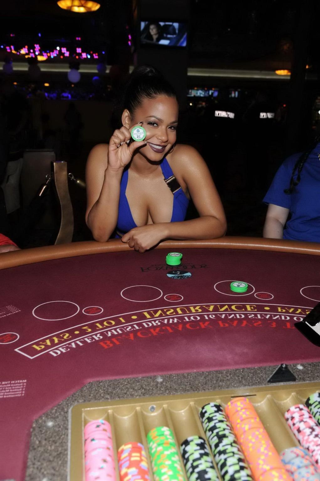 16P Christina Milian showing hard pokies and huge cleavage
