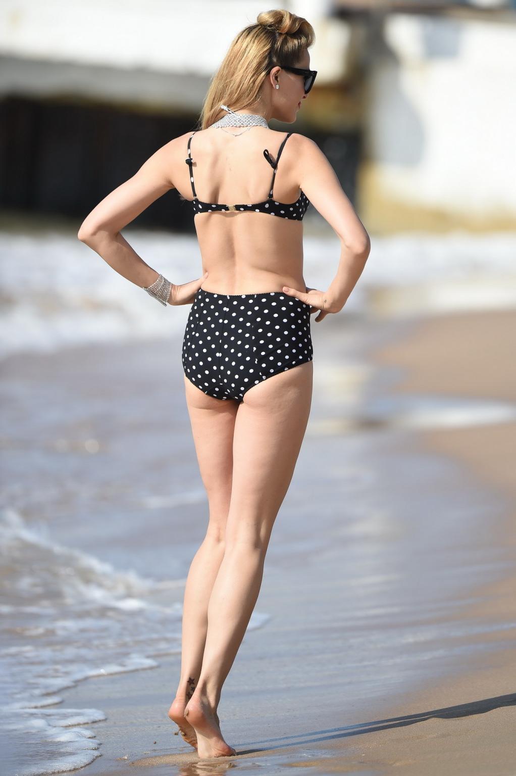 16P Petra Nemcova busty in retro polka dot bikini