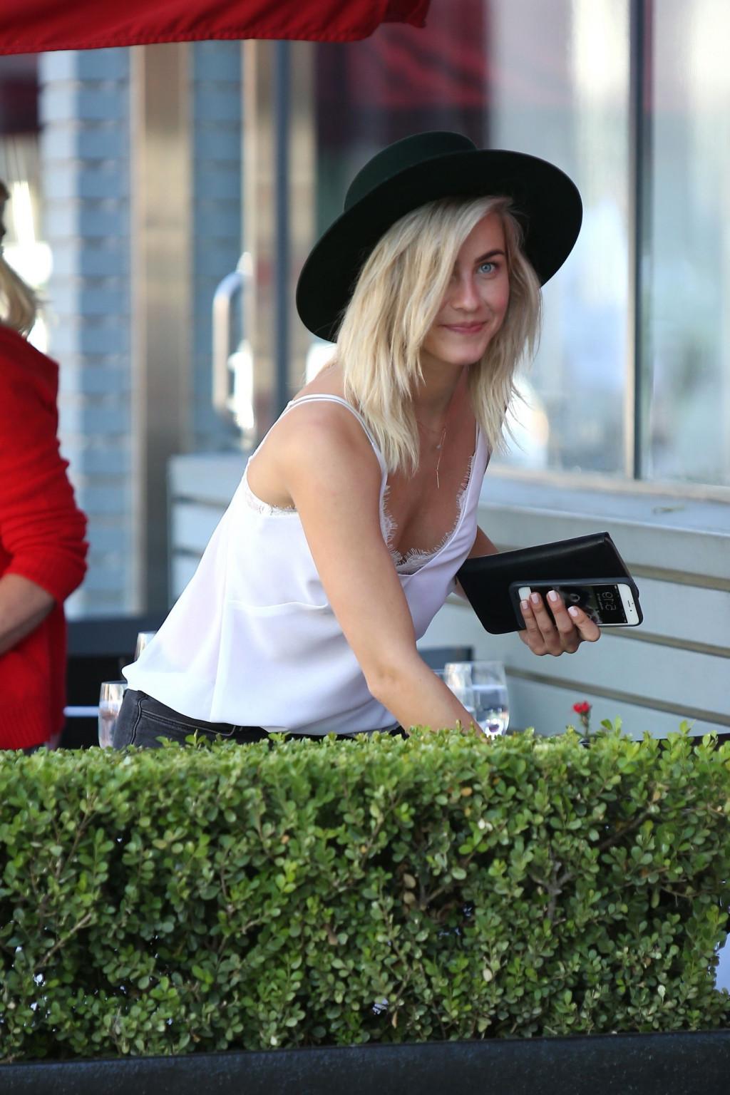 16P Julianne Hough showing huge cleavage and sheer bra
