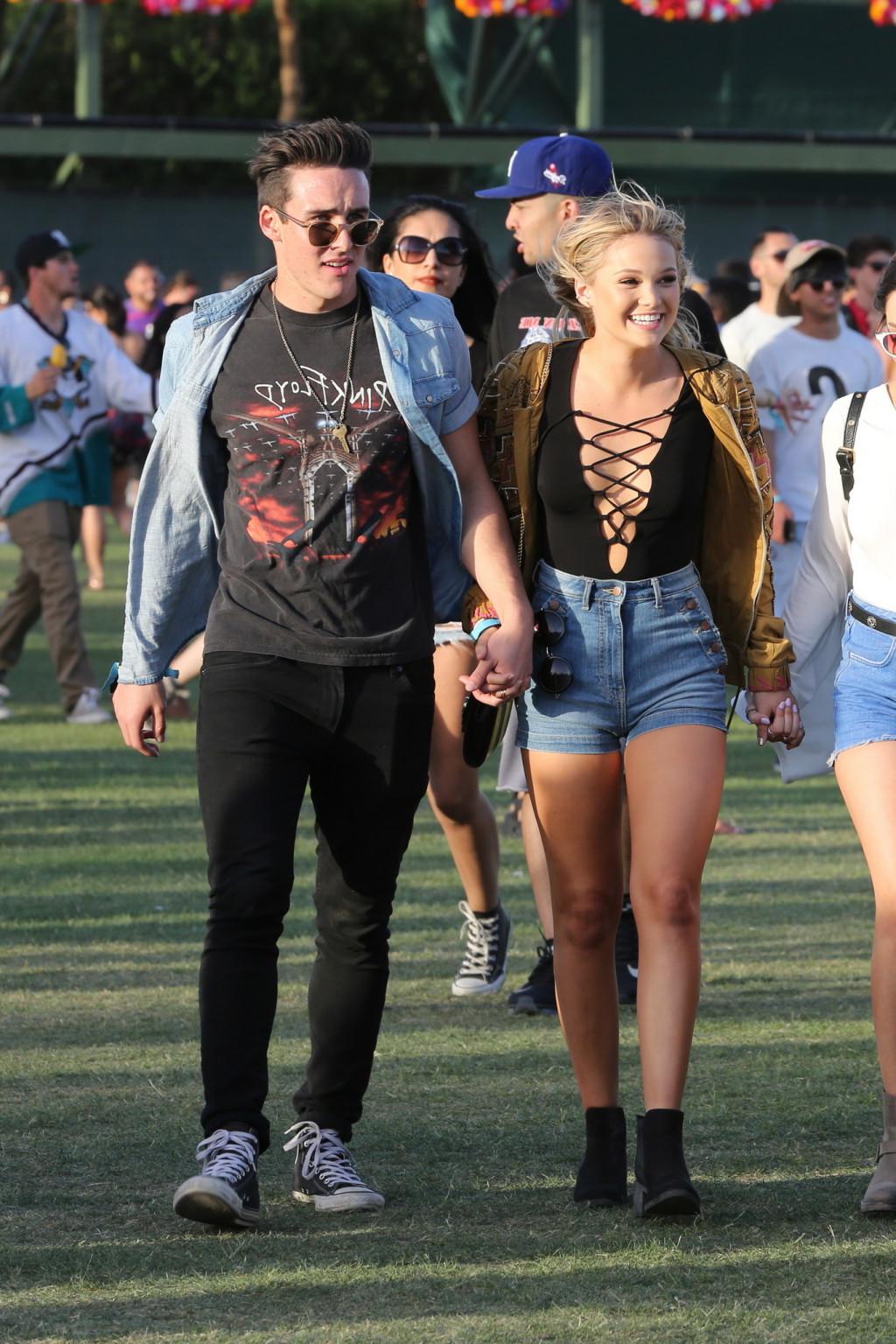 16P Olivia Holt braless showing huge cleavage and legs
