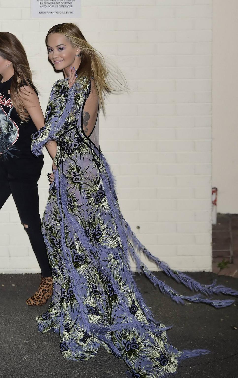 16P Busty Rita Ora hot nipple slip in public