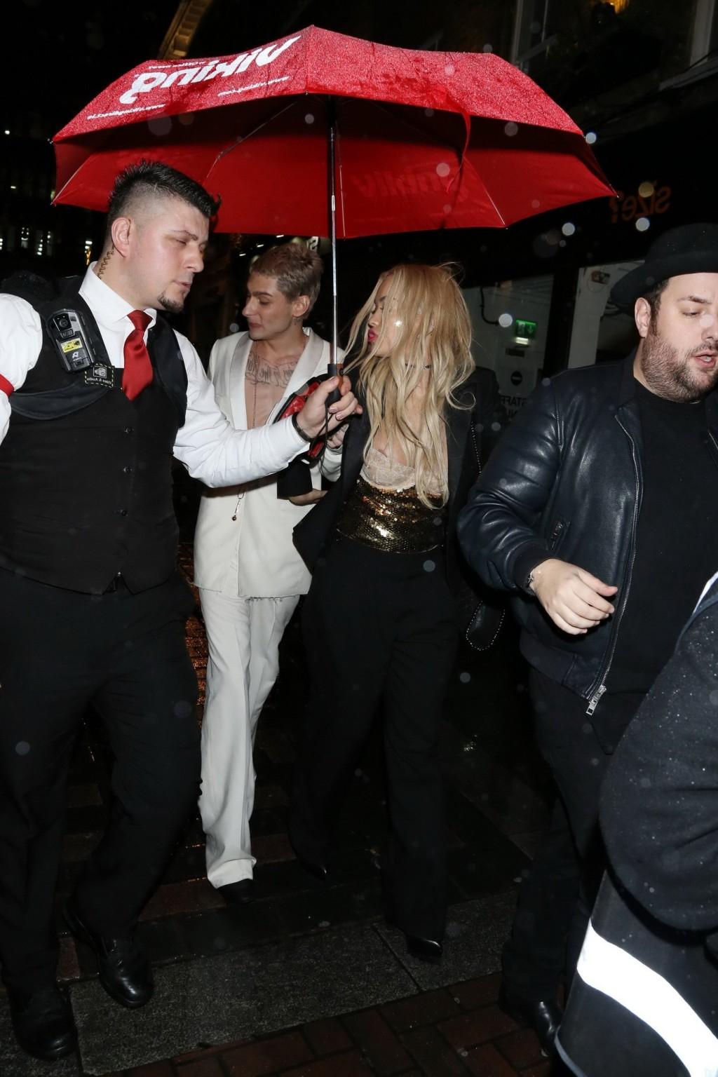 16P Rita Ora hot nipple peek out in London