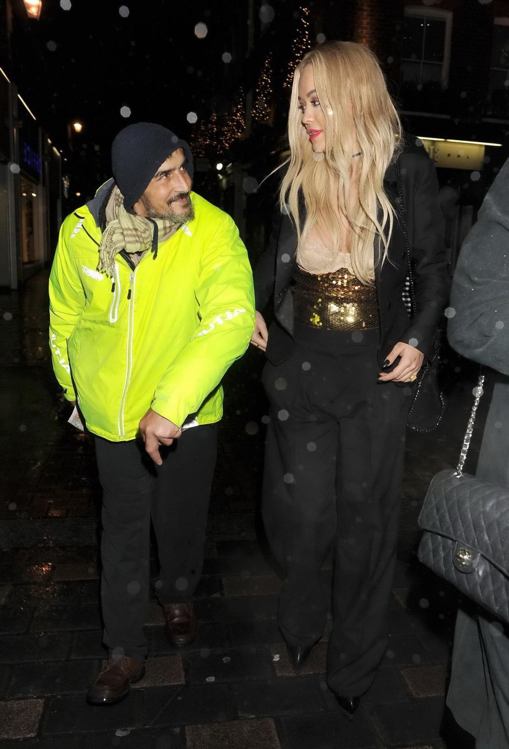 16P Rita Ora hot nipple peek out in London