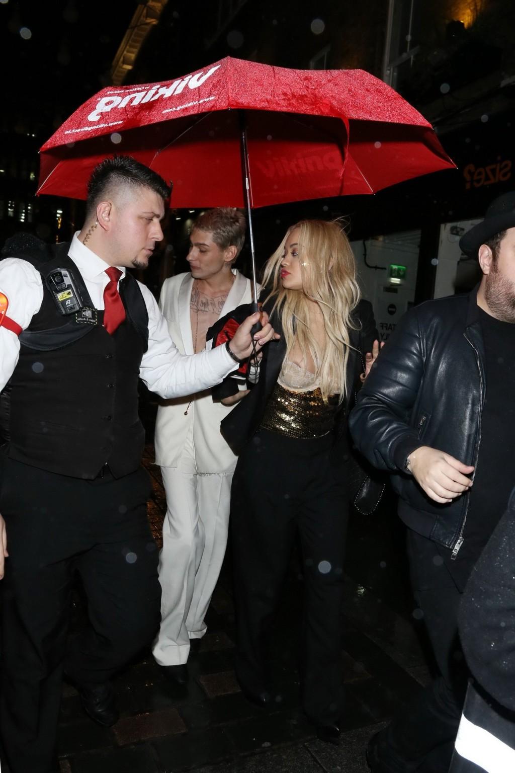 16P Rita Ora hot nipple peek out in London
