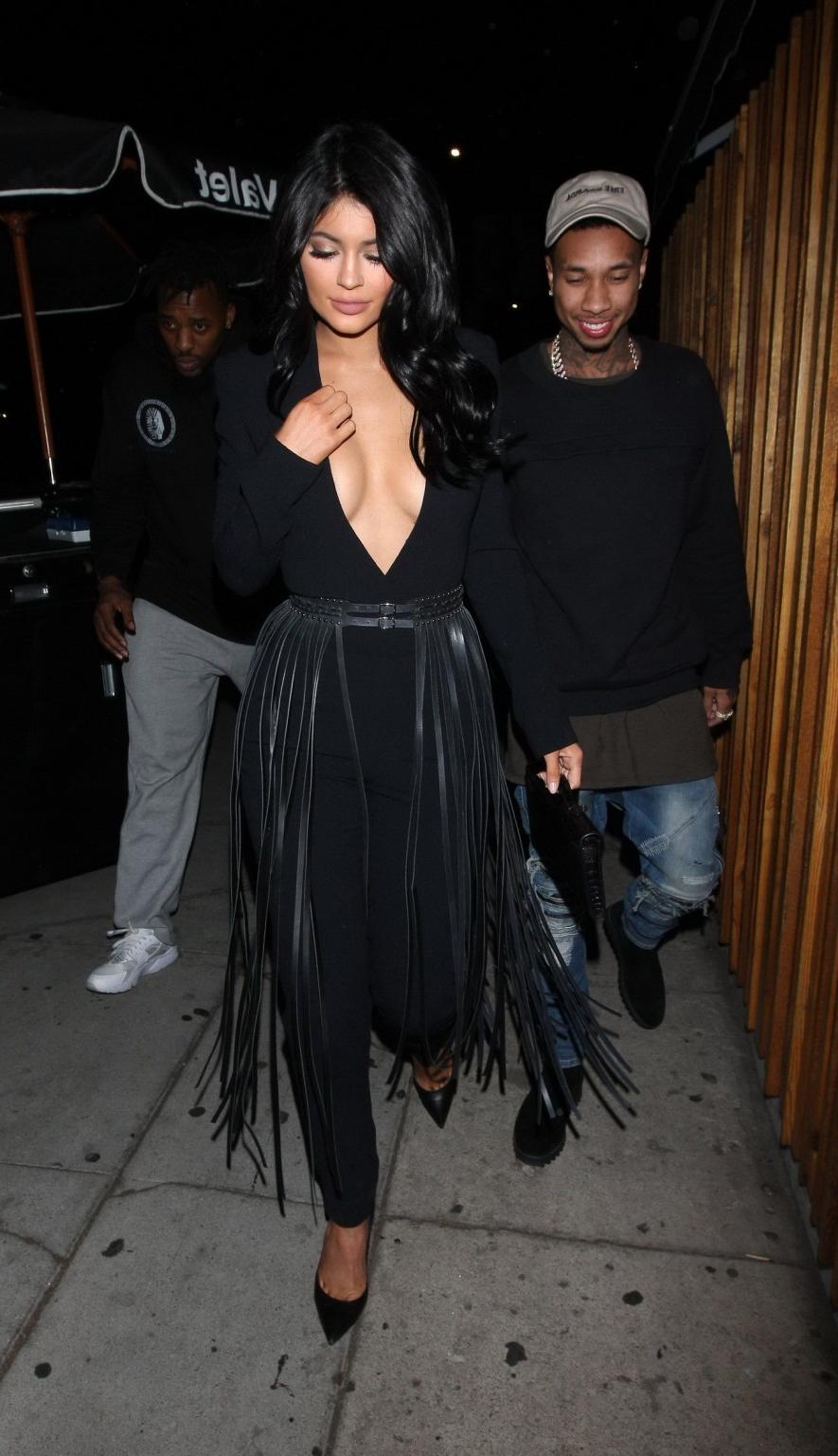 16P Kylie Jenner braless showing huge cleavage