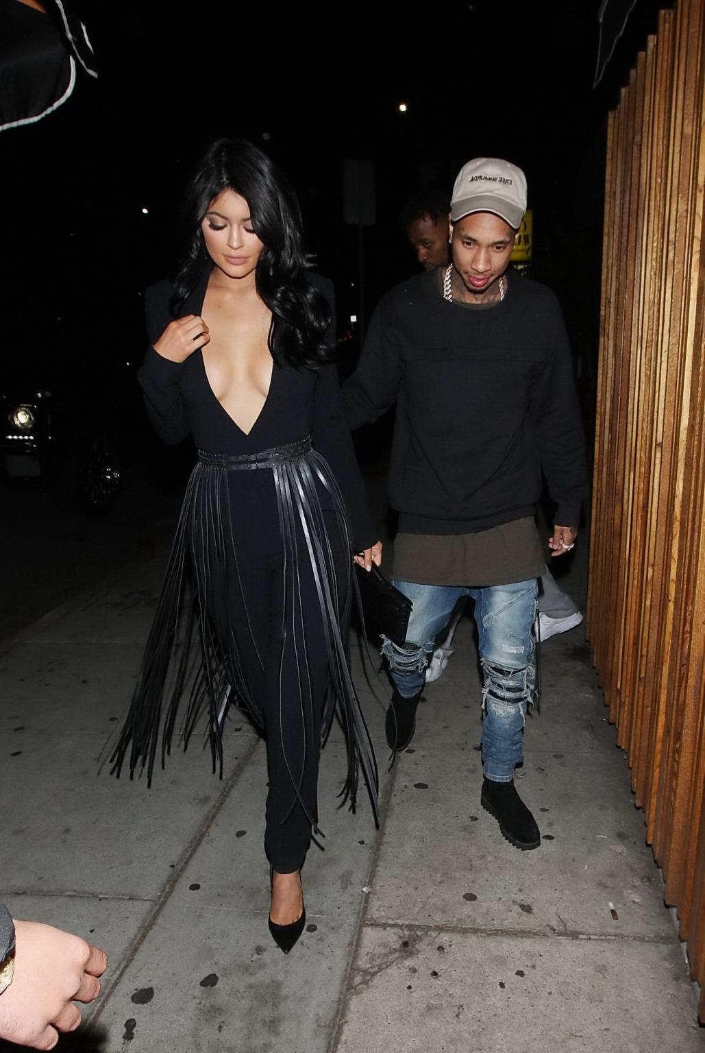 16P Kylie Jenner braless showing huge cleavage