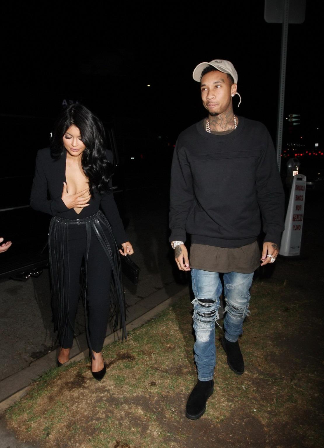 16P Kylie Jenner braless showing huge cleavage