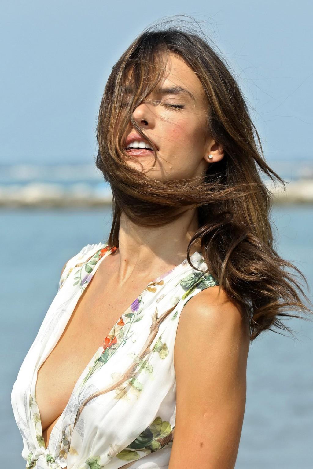 16P Alessandra Ambrosio showing huge cleavage at the photocall at Ex