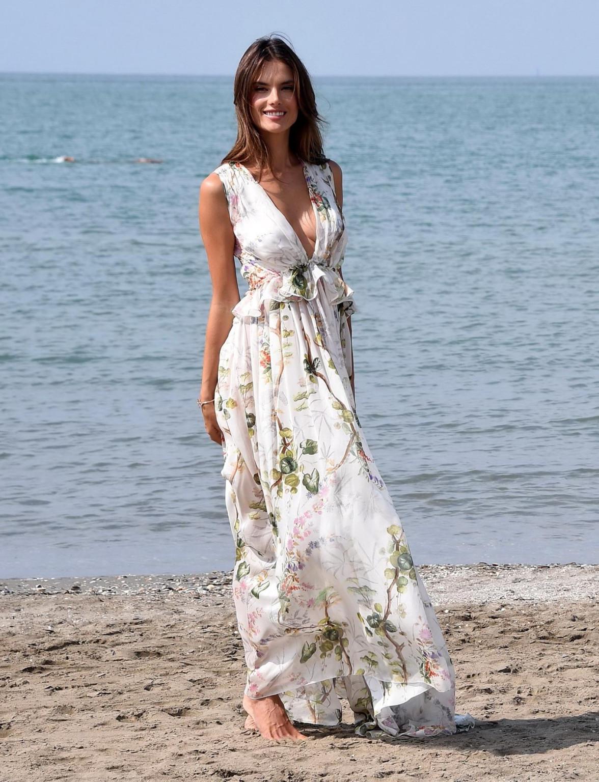 16P Alessandra Ambrosio showing huge cleavage at the photocall at Ex