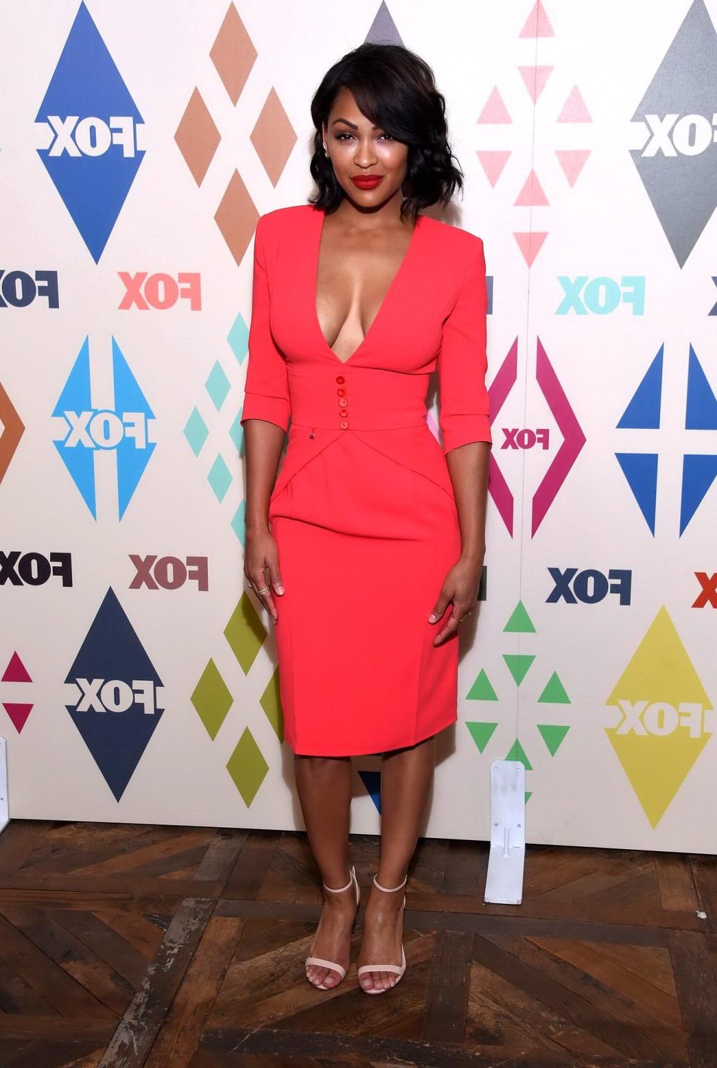 16P Meagan Good showing huge cleavage at the TCA Party