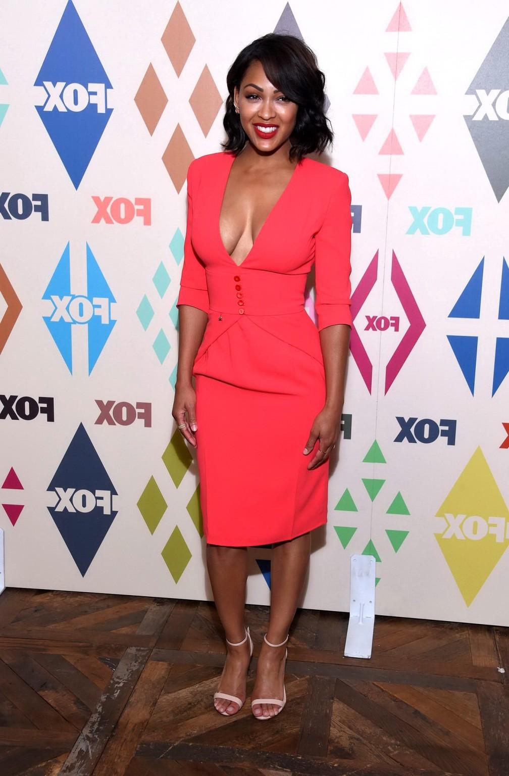 16P Meagan Good showing huge cleavage at the TCA Party